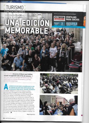 MOTRIX, Aquí tenéis nuestra crónica publicada en la revista,,,,salimos algunos de este moto club MOTRIX.