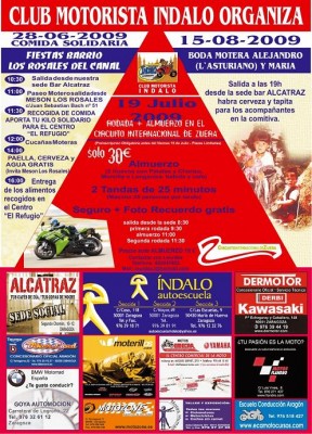 Cartel con las tres actividades